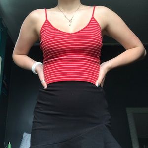 Red and white tank top